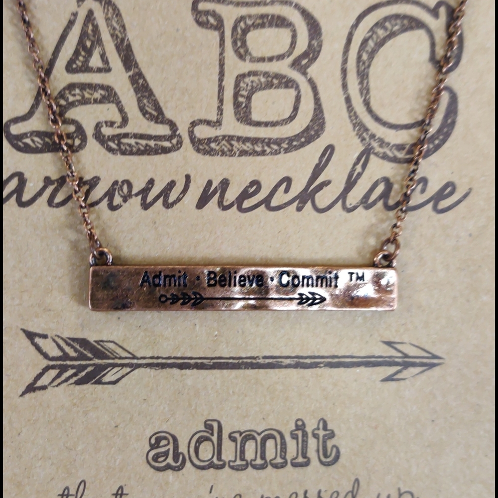 ABC Arrow Copper Finish Adjustable Necklace